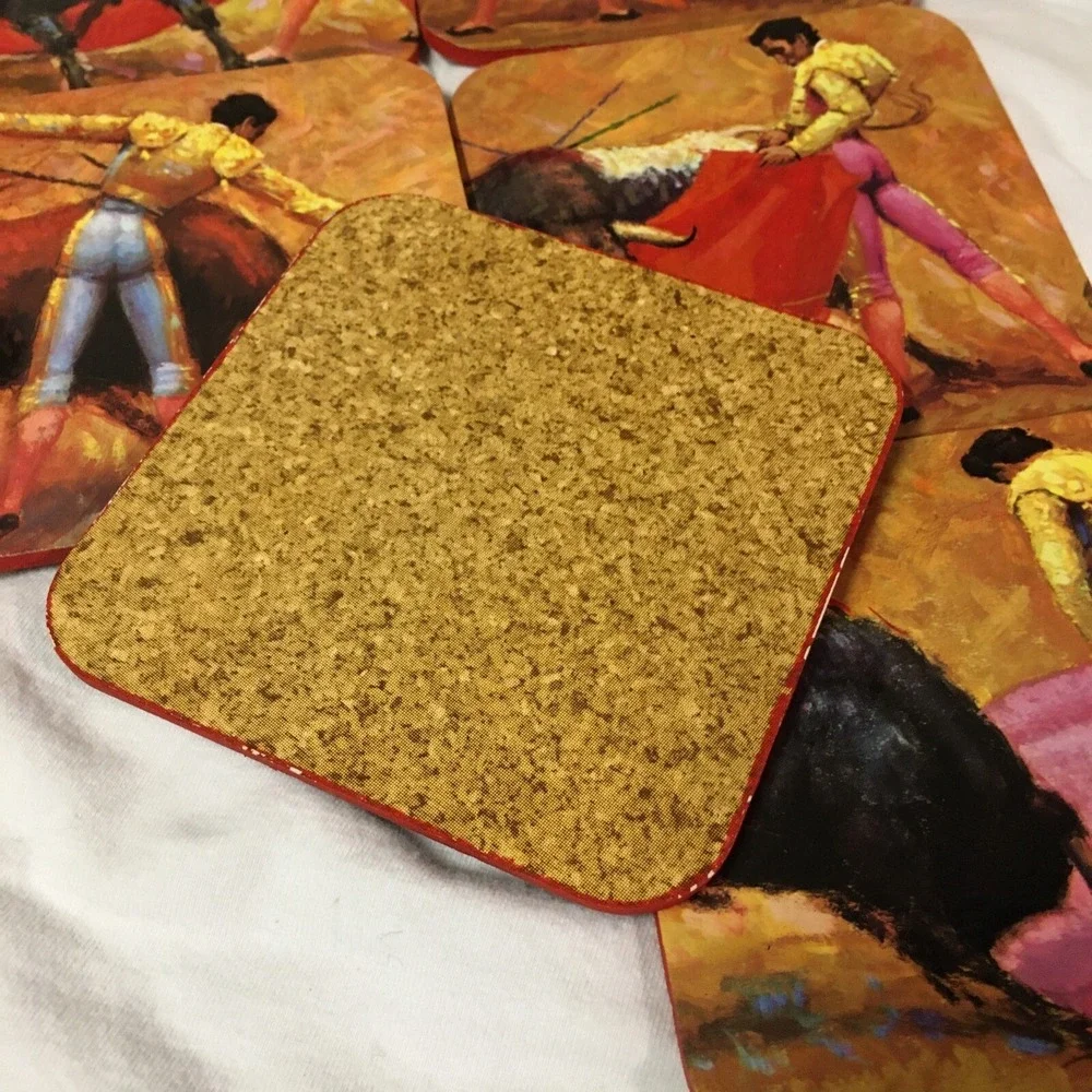 Bullfighter Coasters Set of 6 Bull Spanish‎ Toreador Spain 4